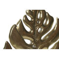 Figura Decorativa Dkd Home Decor Folha Preto Dourado Metal Resina Tropical