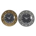 Relógio de Parede Dkd Home Decor Cristal Prateado Preto Dourado Ferro (48,5 X 6 X 48,5 cm)