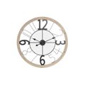 Relógio de Parede Dkd Home Decor Natural Preto Mdf Ferro (70 X 4 X 70 cm)