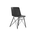 Cadeira de Sala de Jantar Dkd Home Decor Preto Metal Cinzento Escuro Pu (47 X 53 X 81 cm)