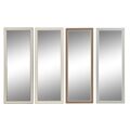 Espelho de Parede Dkd Home Decor Cristal Castanho Branco Cinzento Escuro Ps Tradicional 4 Unidades (36 X 2 X 95,5 cm)