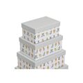 Conjunto de Caixas de Organização Empilháveis Dkd Home Decor Cinzento Animais de Estimação Cartão (43,5 X 33,5 X 15,5 cm)