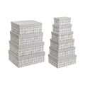 Conjunto de Caixas de Organização Empilháveis Dkd Home Decor Cinzento Animais de Estimação Cartão (43,5 X 33,5 X 15,5 cm)