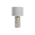 Lâmpada de Mesa Dkd Home Decor Natural Algodão Branco Madeira de Mangueira 50 W (18 X 18 X 30 cm)