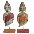 Figura Decorativa Dkd Home Decor Buda Ferro Madeira de Mangueira Oriental (18 X 9 X 47 cm) (2 Unidades)