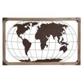 Figura Decorativa Dkd Home Decor Natural Metal Cobre Pinheiro Mapa do Mundo (75 X 6 X 46 cm)