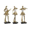 Figura Decorativa Dkd Home Decor Música Bailarina Dourado Resina (20 X 12 X 41,5 cm) (3 Unidades)