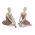 Figura Decorativa Dkd Home Decor Bailarina Ballet Resina (16 X 11 X 17 cm) (2 Unidades)