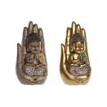 Figura Decorativa Dkd Home Decor Bege Dourado Buda Resina Oriental (15,5 X 11 X 29 cm) (2 Unidades)