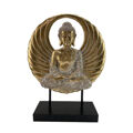 Figura Decorativa Dkd Home Decor Preto Dourado Metal Buda Resina Oriental (25 X 8 X 33 cm)