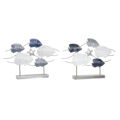 Figura Decorativa Dkd Home Decor Cinzento Azul Metal Branco Espirais (63 X 9 X 44 cm) (2 Unidades)