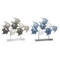 Figura Decorativa Dkd Home Decor Azul Metal Turquesa Branco Espirais Mediterrâneo (56 X 8,3 X 46 cm) (2 Unidades)
