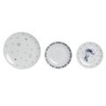Conjunto de Louça Dkd Home Decor Porcelana Azul Branco 27 X 27 X 3 cm 18 Peças