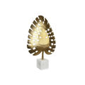 Figura Decorativa Dkd Home Decor 28 X 7,5 X 47 cm Dourado Branco Tropical Folha de Planta