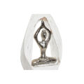 Figura Decorativa Dkd Home Decor 56 X 8 X 31 cm Castanho Alumínio Branco Madeira de Mangueira Yoga