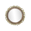 Espelho de Parede Dkd Home Decor 78,5 X 2,5 X 78,5 cm Dourado Castanho Alumínio Madeira de Mangueira