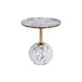 Mesa de Apoio Dkd Home Decor 41 X 41 X 47 cm Dourado Branco Ferro