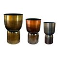 Conjunto de Vasos Home Esprit Cinzento Cobre Dourado Metal 40 X 40 X 62 cm