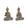 Figura Decorativa Home Esprit Bege Dourado Buda Oriental 21 X 11,5 X 28 cm (2 Unidades)