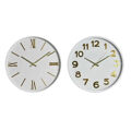 Relógio de Parede Home Esprit Branco Dourado Pvc 30 X 4 X 30 cm (2 Unidades)