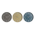 Relógio de Parede Home Esprit Azul Branco Cor de Rosa Mostarda Pvc 30 X 4 X 30 cm (3 Unidades)