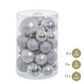 Bolas de Natal Prateado Plástico Purpurina 12,5 X 12,5 X 27 cm (27 Unidades)