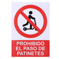 Placa Normaluz Prohibido Acceder Con Patinete Etiqueta (21 X 30 cm)