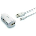 Carregador USB para Auto + Cabo Lightning Mfi 2.4 a Branco
