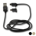 Cabo USB para Micro USB e Lightning Dourado