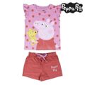 Pijama de Verão Peppa Pig Cor de Rosa Vermelho 2 Anos