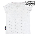 Camisola de Manga Curta Infantil Minnie Mouse Branco 14 Anos