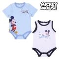 Body Mickey Mouse Azul / Branco (2 Uds) 6 Meses