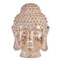 Figura Decorativa para Jardim Buda Cabeça Branco/dourado Poliresina (45,5 X 68 X 48 cm)