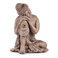 Figura Decorativa para Jardim Buda Cinzento Poliresina (34,5 X 54,5 X 31 cm)