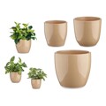 Conjunto de Vasos Bege Argila (3 Peças) (22,5 X 18,5 X 22,5 cm)