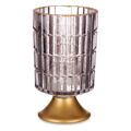 Lanterna LED Metal Cinzento Dourado Vidro (10,7 X 18 X 10,7 cm)