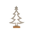 árvore de Natal Silhueta Prateado Metal Madeira (5 X 29 X 20,5 cm)