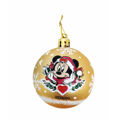Bola de Natal Minnie Mouse Lucky Dourado 6 Unidades Plástico (ø 8 cm)