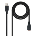 Cabo USB 3.0 a para Micro USB B Nanocable 10.01.110-BK Preto 1 M