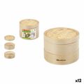 Vaporizador de Ar Quente para Alimentos Quttin 2 Níveis Bambu 20 X 15 cm (12 Unidades) (19-17 X 15.5 cm)
