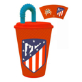Copo com Tampa Atlético Madrid Plástico