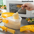 Caixa para Cozinhar Massa no Micro-ondas 4 em 1 com Acessórios e Receitas Pastrainest Innovagoods
