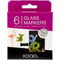 Identificador de Copos Koala Laço 6 Peças Plástico Multicolor (3 X 1,8 X 2 cm)