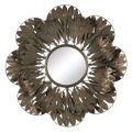Espelho de Parede 69 X 6,5 X 69 cm Cristal Dourado Metal