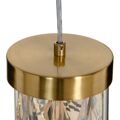 Candeeiro de Teto Cristal Dourado Metal 11 X 11 X 45 cm