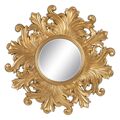 Espelho de Parede 114 X 4,5 X 114 cm Cristal Dourado Madeira