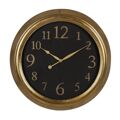 Relógio de Parede Preto Dourado Pvc Cristal Ferro Madeira Mdf 47 X 5,5 X 47 cm