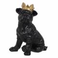 Figura Decorativa Preto Dourado Cão 15,5 X 18,4 X 25,5 cm