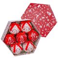 Bolas de Natal Branco Vermelho Papel Polyfoam Boneco de Neve 7,5 X 7,5 X 7,5 cm (7 Unidades)