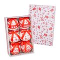 Bolas de Natal Ho-ho Branco Vermelho Papel Polyfoam 7,5 X 7,5 X 7,5 cm (6 Unidades)